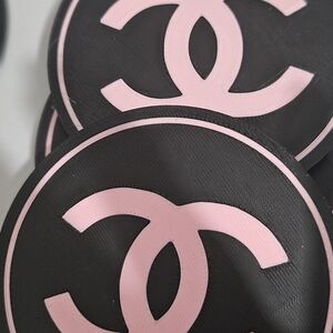 3D Printed  Coasters Black and Pink.